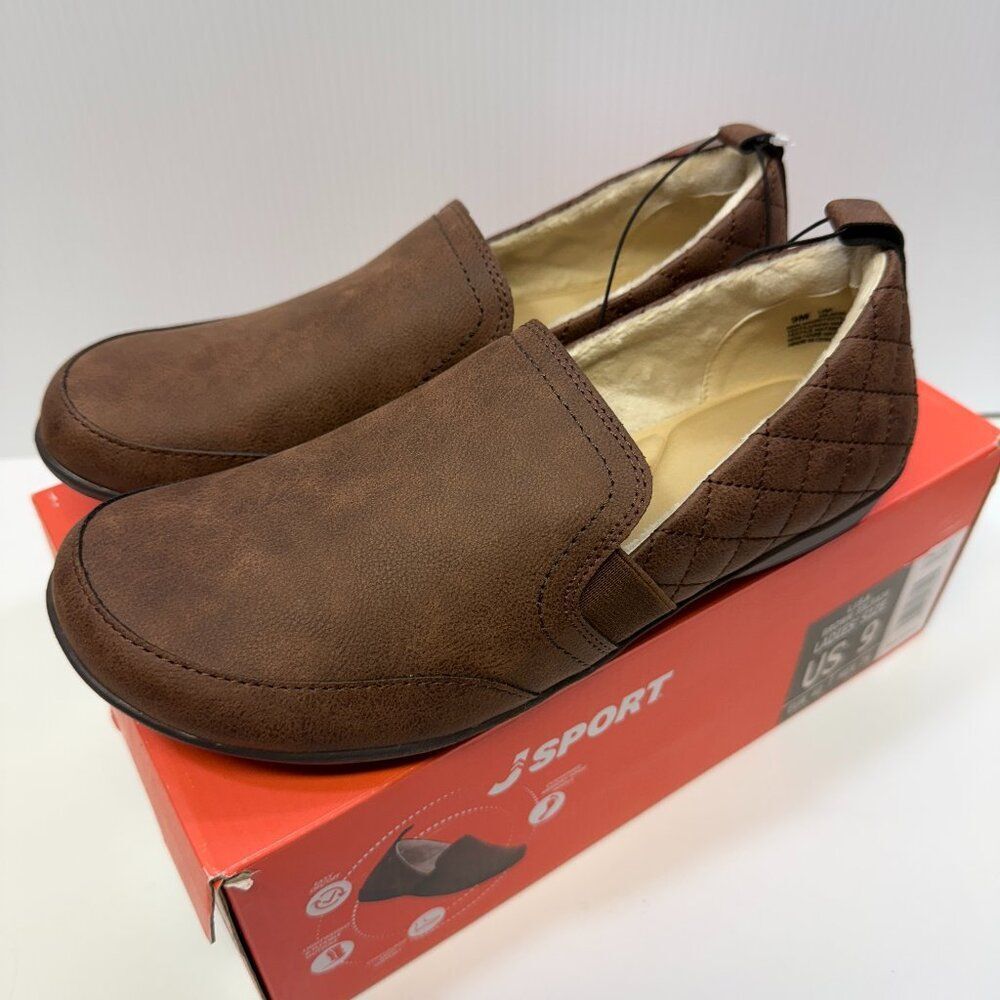 JSport by Jambu Lisa Slip-On Shoes | Brown | Fuzzy-Soft-Cozy | Size 9